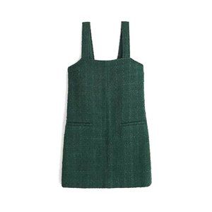 Abercrombie & Fitch Tweed Shift Mini Dress Jumper Green Size MP $50